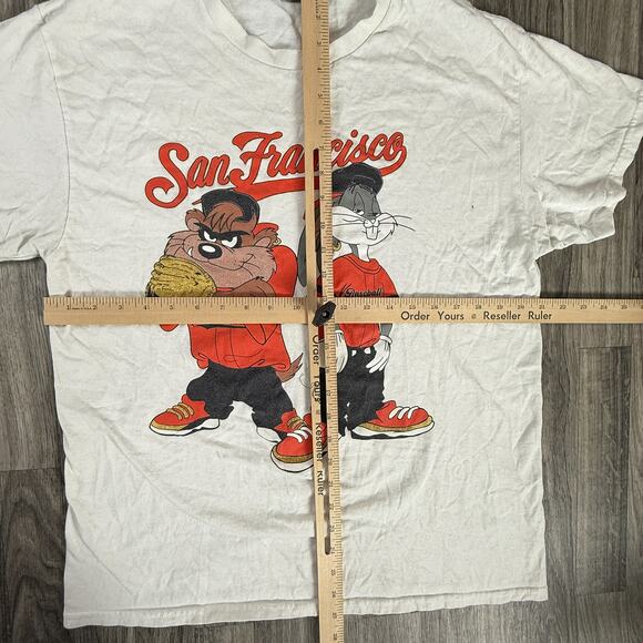 Looney Tunes San Francisco Cartoon Baseball Tee Gildan 100% Cotton - Picture 6 of 6